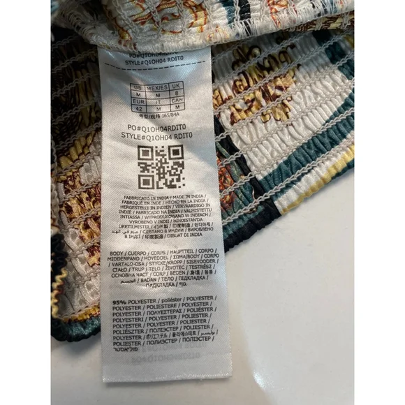 Guess Babydoll Faux Wrap Satin Crop Top M Gold Smocked Mob Wife Y2K Going Out - Picture 11 of 14